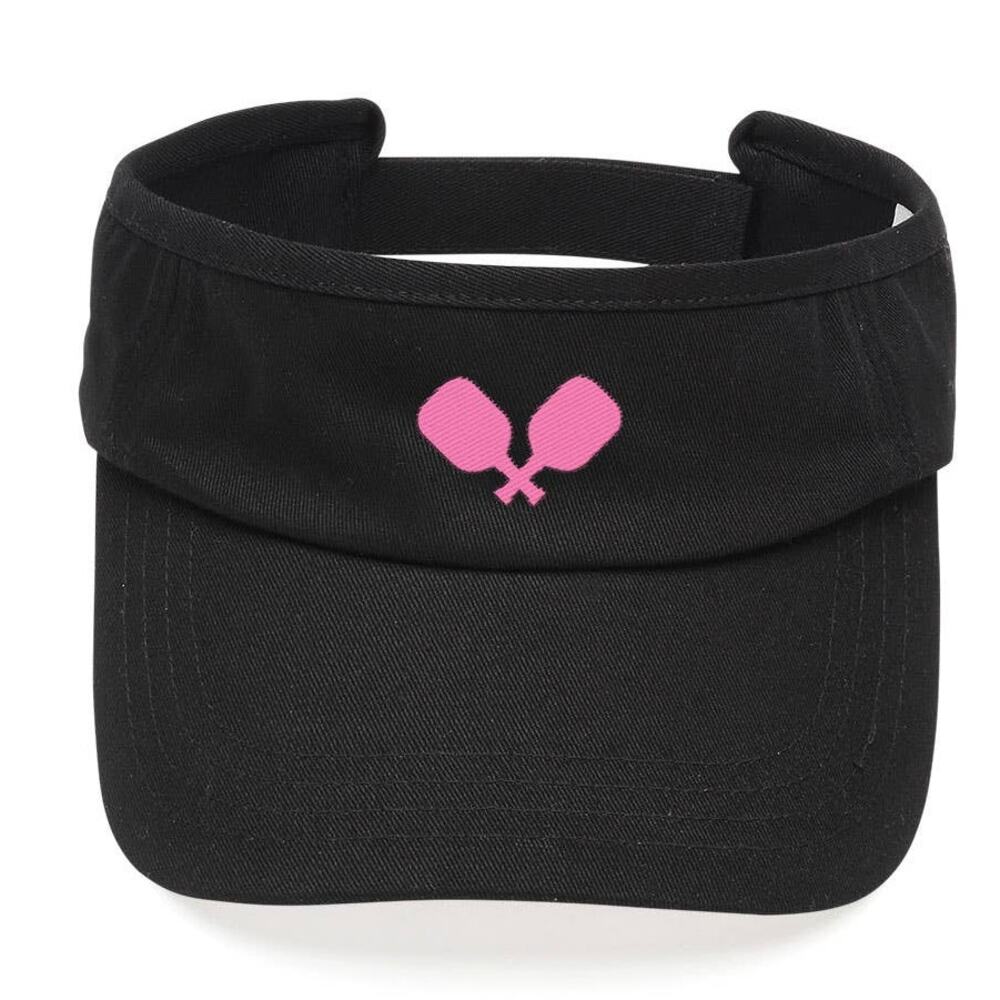 Pickleball Paddles Embroidered Visor Black